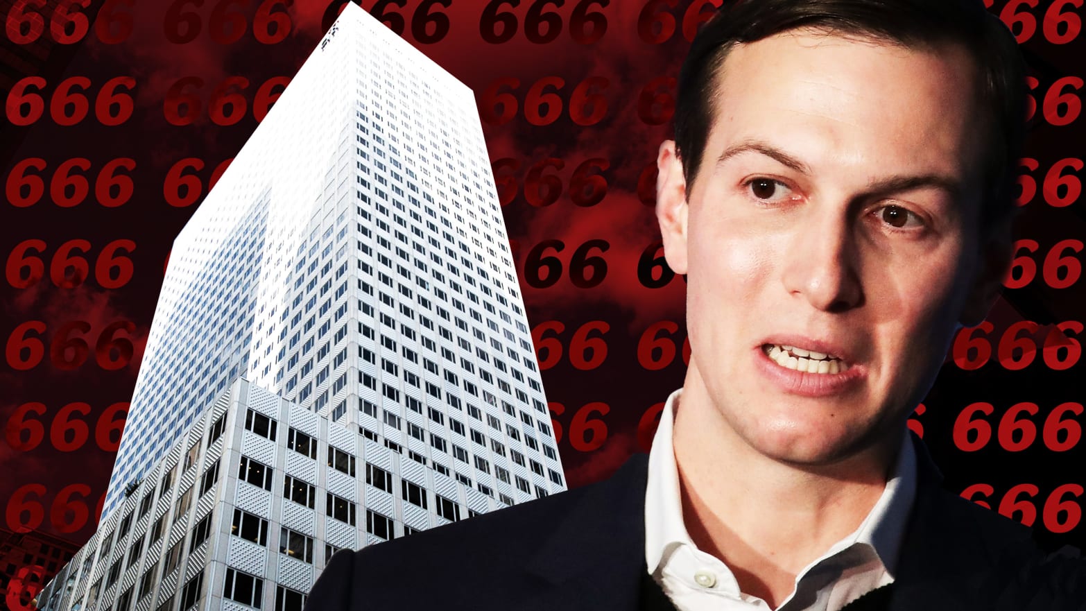 Jerod Kushner in front of 666 Fifth Avenue, New York, New York Jared Kusher in front of his famous building